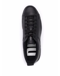 schwarze Leder niedrige Sneakers von Diesel