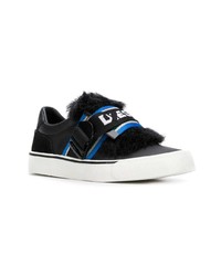 schwarze Leder niedrige Sneakers von Diesel