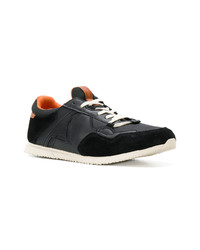 schwarze Leder niedrige Sneakers von Diesel