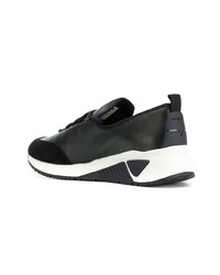 schwarze Leder niedrige Sneakers von Diesel