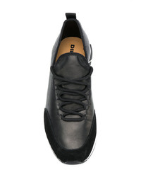 schwarze Leder niedrige Sneakers von Diesel