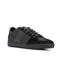 schwarze Leder niedrige Sneakers von Diesel