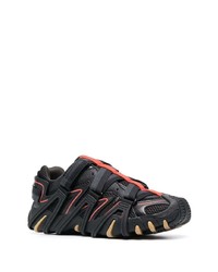 schwarze Leder niedrige Sneakers von Diesel