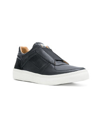 schwarze Leder niedrige Sneakers von Diesel