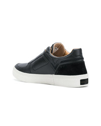 schwarze Leder niedrige Sneakers von Diesel