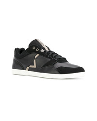 schwarze Leder niedrige Sneakers von Diesel