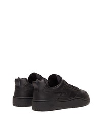 schwarze Leder niedrige Sneakers von Diesel