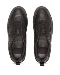 schwarze Leder niedrige Sneakers von Diesel