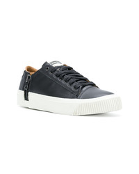 schwarze Leder niedrige Sneakers von Diesel