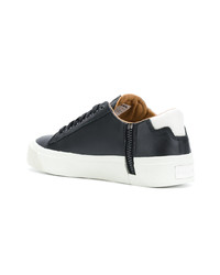 schwarze Leder niedrige Sneakers von Diesel