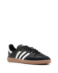 schwarze Leder niedrige Sneakers von adidas