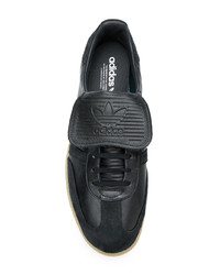 schwarze Leder niedrige Sneakers von adidas