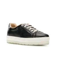 schwarze Leder niedrige Sneakers von Diesel