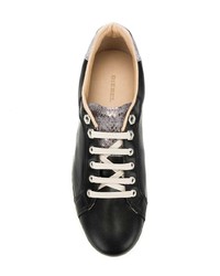 schwarze Leder niedrige Sneakers von Diesel