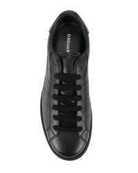 schwarze Leder niedrige Sneakers von DSQUARED2