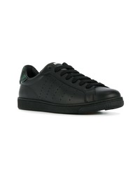 schwarze Leder niedrige Sneakers von DSQUARED2