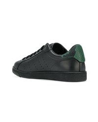 schwarze Leder niedrige Sneakers von DSQUARED2