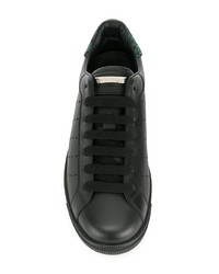 schwarze Leder niedrige Sneakers von DSQUARED2