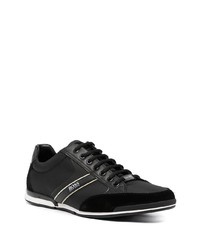 schwarze Leder niedrige Sneakers von BOSS