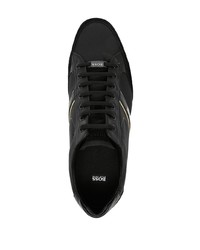 schwarze Leder niedrige Sneakers von BOSS