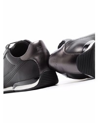 schwarze Leder niedrige Sneakers von BOSS