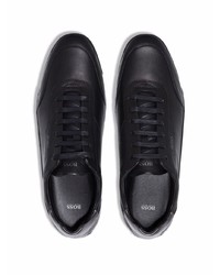 schwarze Leder niedrige Sneakers von BOSS