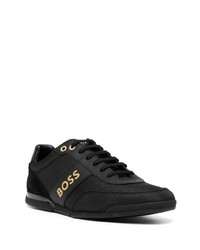 schwarze Leder niedrige Sneakers von BOSS