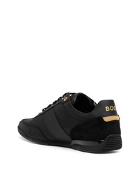 schwarze Leder niedrige Sneakers von BOSS