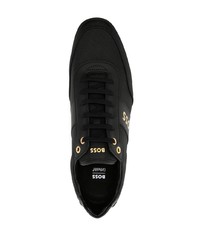 schwarze Leder niedrige Sneakers von BOSS