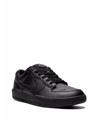 schwarze Leder niedrige Sneakers von Nike