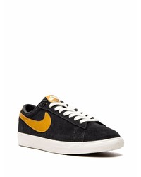 schwarze Leder niedrige Sneakers von Nike