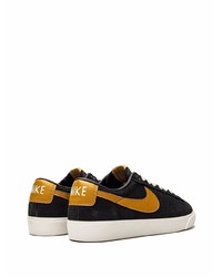 schwarze Leder niedrige Sneakers von Nike