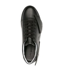 schwarze Leder niedrige Sneakers von A-Cold-Wall*