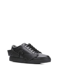 schwarze Leder niedrige Sneakers von A-Cold-Wall*