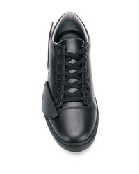 schwarze Leder niedrige Sneakers von A-Cold-Wall*