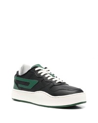 schwarze Leder niedrige Sneakers von Diesel