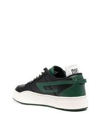 schwarze Leder niedrige Sneakers von Diesel