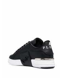 schwarze Leder niedrige Sneakers von Philipp Plein