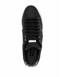 schwarze Leder niedrige Sneakers von Philipp Plein