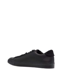 schwarze Leder niedrige Sneakers von Tommy Jeans