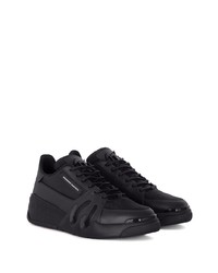 schwarze Leder niedrige Sneakers von Giuseppe Zanotti