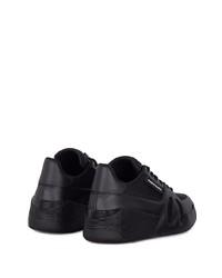 schwarze Leder niedrige Sneakers von Giuseppe Zanotti