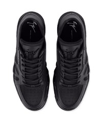 schwarze Leder niedrige Sneakers von Giuseppe Zanotti