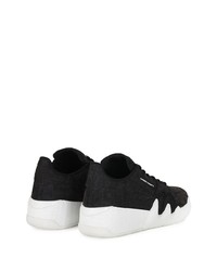 schwarze Leder niedrige Sneakers von Giuseppe Zanotti