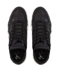 schwarze Leder niedrige Sneakers von Giuseppe Zanotti