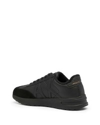 schwarze Leder niedrige Sneakers von Armani Exchange