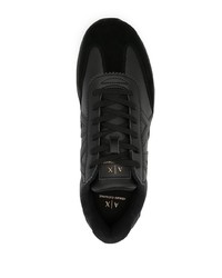 schwarze Leder niedrige Sneakers von Armani Exchange