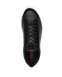 schwarze Leder niedrige Sneakers von BOSS