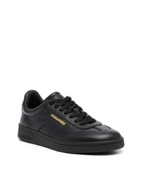 schwarze Leder niedrige Sneakers von DSQUARED2