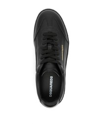 schwarze Leder niedrige Sneakers von DSQUARED2